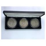 (3) Coin 1921 Morgan Silver Dollar Set P,S,S