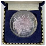 1987 Texas Silver 1oz Troy Alamo Round, Toned