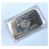 1oz Troy Silver Vintage Trade Unit Bar .999