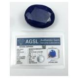512Ct Natural Oval Cut Sapphire, Enhanced
