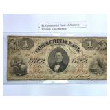 1857 Commercial of Alabama $1 King/Beehive Note