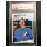 1989 Fleer Randy Johnson, Ad Blacked Out PSA 8
