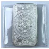 1oz Troy Silver Aztec Calendar Art Bar .999 Fine
