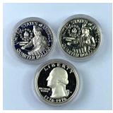 (3) 1776-1976 Proof Silver Drummer Quarters, 90%