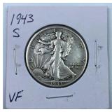 1943-S Walking Liberty Silver Half Dollar