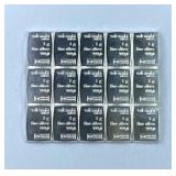 (15) 1g Silver Bars, Valcambi Suisse .999