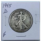 1945-D Walking Liberty Silver Half Dollar
