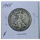 1945 Walking Liberty Silver Half Dollar