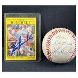 Steve Buechele Autographed Baseball & Card