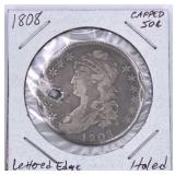 1808 Capped Bust Silver Half, Lettered Edge