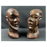 Ebony Wood Carved African Bust Sculptures