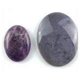 (2) Purple Agate Palmstones