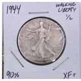 1944 Walking Liberty Silver Half Dollar, XF+