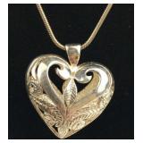 925 Silver Filigree Heart Necklace