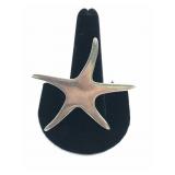 925 Silver Starfish Brooch Pin