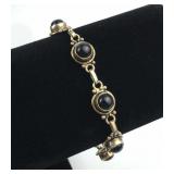 925 Silver Dot Onyx Bracelet