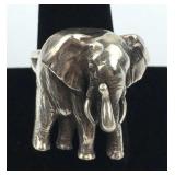 925 Silver Realistic Elephant Ring