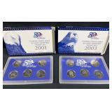 2001 & 2003 State Quarters Proof Coin Sets in Box