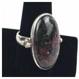 925 Silver Purple Agate Ring