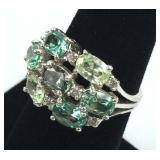 925 Silver Green CZ Ring