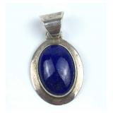 925 Silver Lapis Lazuli Oval Pendant