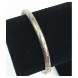 925 Silver Engraved Silver Bangle Bracelet