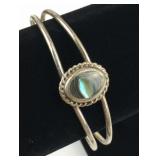 925 Silver Abalone Shell Cuff Bracelet