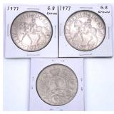 (3) 1977 Great Britain Crown Coins