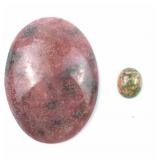 Rhodonite Palmstone w/ Small Unakite Stone