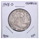 1948-D Franklin Silver Half Dollar, VF