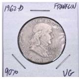 1962-D Franklin Silver Half Dollar, VG