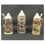 (3) Vintage Made in Germamy Steins w/ Lids