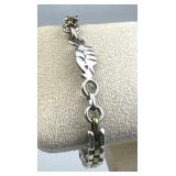 925 Silver Taxco Panther Link Elephant Charm Brace