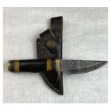 Damascus Steel Fixed Blade Knife w/ Sheath