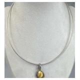 925 Silver Vtg Butterscotch Baltic Amber Pendant N