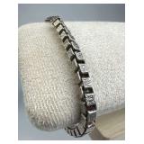 925 Silver Italy Etched Venetian Square Box Chain