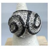 925 Silver Vtg Ross Simons Black & White Zirconia