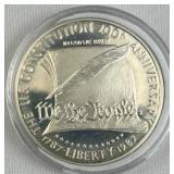 1987 Proof Silver Constitution Comm. Dollar, 90%