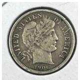 1906-D Barber Silver Dime, XF Nice Wreath