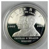 2003 Proof Silver Wright Bros. Dollar, 90%