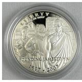 2007 Proof Silver Jamestown Dollar, 90%