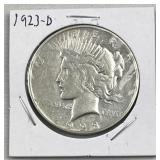 1923-D Peace Silver Dollar, US 90% Coin