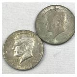 1966 & 1967 JFK 40% Silver Half Dollars