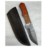Damascus Steel Fixed Blade Knife w/ Sheath