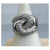 925 Silver Vintage Zirconia Knot Ring