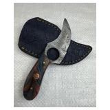 Damascus Steel Karambit Blade Knife w/ Sheath