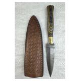 Damascus Steel Fixed Blade Knife w/ Sheath