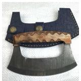 Damascus Steel Inuit Style Ulu Skinner w/ Sheath