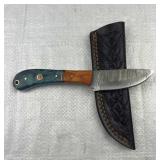 Damascus Steel Fixed Blade Knife w/ Sheath