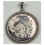 2006 China 1oz Silver Panda .999 in Silver Bezel